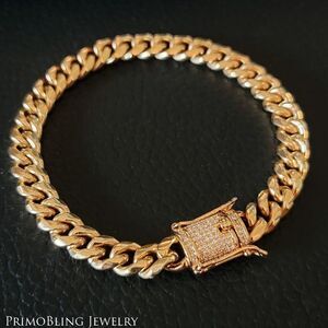 8MM Gold Stainless Steel Cuban Bracelet